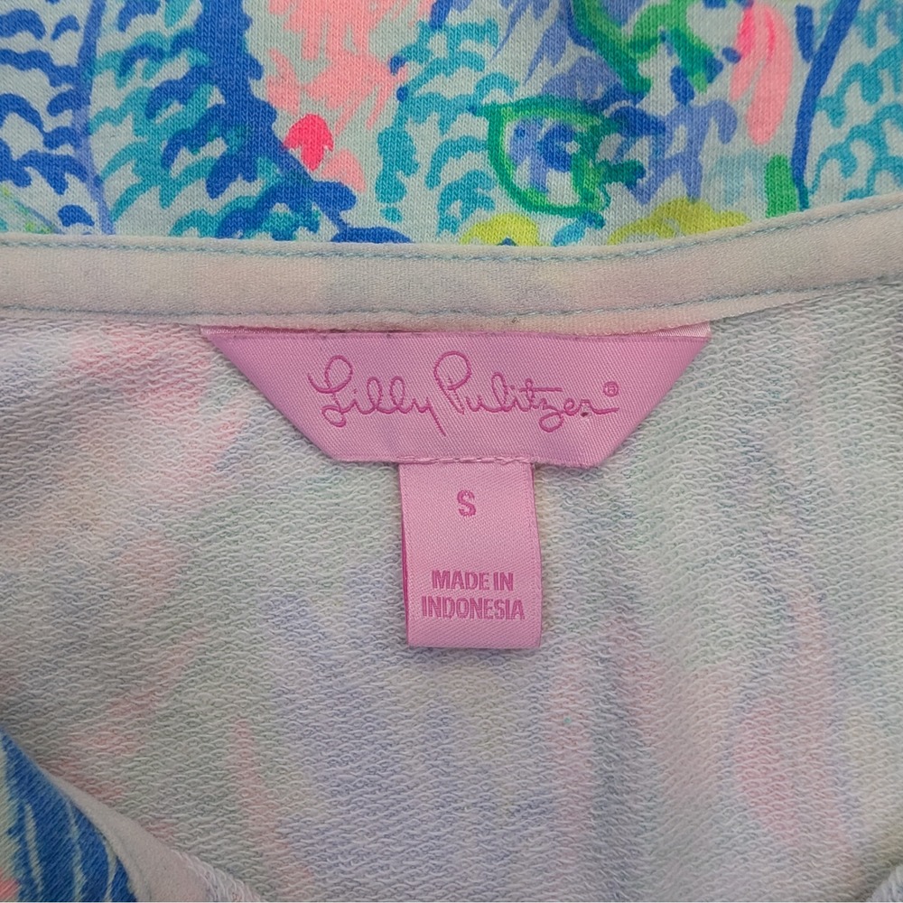 Lilly Pulitzer Mermaid Print 1/4 Zip Pullover Small - Picture 2 of 12